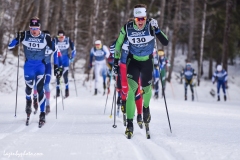 Adam MArtin Craftsbury Green Racing Project leads relay, Super Tour Finals 2018.