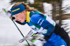 Eventual winner Sweden's Tove Alexandersson in the middle distance race at the International Orienteering Federation World Cup at Craftsbury Outdoor Center, Craftsbury, VT.