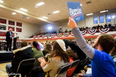 Audience members at Bernie Sanders campaign rally, Claremont, NH, 2020 New Hampshire Primary.