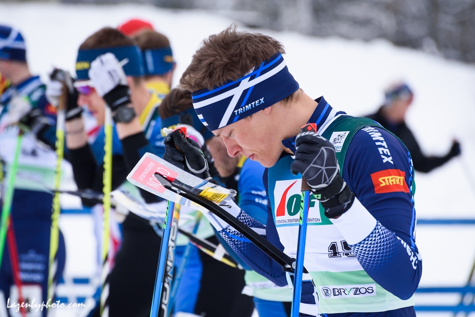 Tuomas Kotro, Finland, before the start of the distance race at the International Orienteering Federation World Cup at Craftsbury Outdoor Center, Craftsbury, VT.