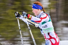 Petra Hancova, Czech Republic, in the middle distance race at the International Orienteering Federation World Cup at Craftsbury Outdoor Center, Craftsbury, VT.