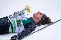 Canada's Robert Graham after the final exchange in the mixed relay at the International Orienteering Federation World Cup at Craftsbury Outdoor Center, Craftsbury, VT. S