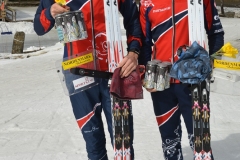 International Orienteering Federation World Cup Sprint,  Craftsbury Outdoor Center, Craftsbury, VT. L to R: Jorgen Madslien (NOR), 3rd, Auden Heimdal (NOR), 2nd,.