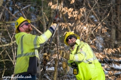 Linemen repairing damage from wind and rains storm that hit central Vermont 12.23.2022