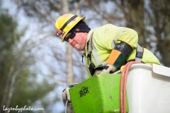 Linemen repairing damage from wind and rains storm that hit central Vermont 12.23.2022