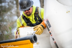 Linemen repairing damage from wind and rains storm that hit central Vermont 12.23.2022