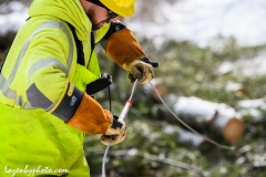 Linemen repairing damage from wind and rains storm that hit central Vermont 12.23.2022