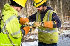 Linemen repairing damage from wind and rains storm that hit central Vermont 12.23.2022
