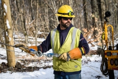 Linemen repairing damage from wind and rains storm that hit central Vermont 12.23.2022