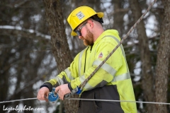 Linemen repairing damage from wind and rains storm that hit central Vermont 12.23.2022