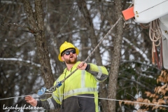 Linemen repairing damage from wind and rains storm that hit central Vermont 12.23.2022