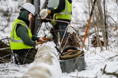 Linemen repairing damage from wind and rains storm that hit central Vermont 12.23.2022