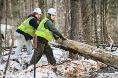 Linemen repairing damage from wind and rains storm that hit central Vermont 12.23.2022