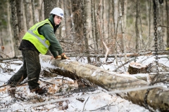 Linemen repairing damage from wind and rains storm that hit central Vermont 12.23.2022