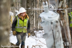 Linemen repairing damage from wind and rains storm that hit central Vermont 12.23.2022