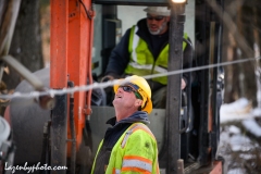 Linemen repairing damage from wind and rains storm that hit central Vermont 12.23.2022