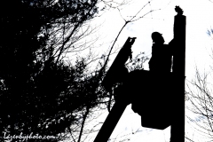 Linemen repairing damage from wind and rains storm that hit central Vermont 12.23.2022